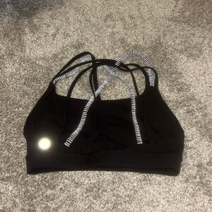 ‼️SOLD‼️ 
lululemon Black Strappy Sports Bra with Reflective Trim